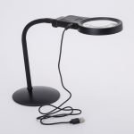 Professional Desktop Magnifying Lamp with 10 LEDs, 2X 3.5X Bifocal Lens with Stable Metal Base - Eleroyal Magnifier
