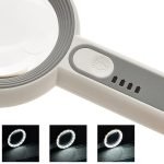 Oplaadbaar Handheld LED Vergrootglas (6X 12X) - Ronde Touch Switch Reader met 16 dimbare LED's - Eleroyal Vergrootglas