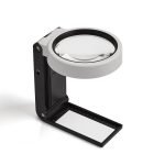 6X Convertible Stand Magnifying Glass - Foldable Tabletop Magnifier with LED Ring Light - Eleroyal Magnifier
