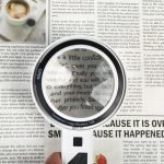 Detachable Dual-Lens LED Magnifying Glass (6X 4X 15X) - Handheld Magnifier with 30 Dimmable LEDs & 3 Color Modes - Eleroyal Magnifier