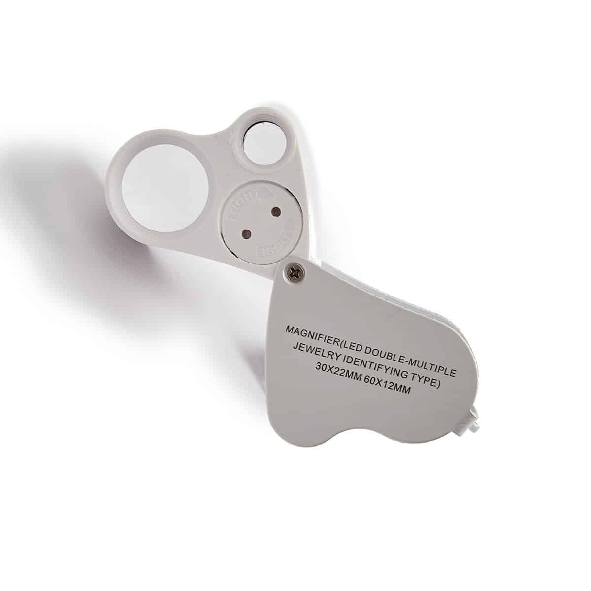 30X 60X Foldable Illuminated Jewelers Eye Loupe Magnifier for Gems - Eleroyal Magnifier