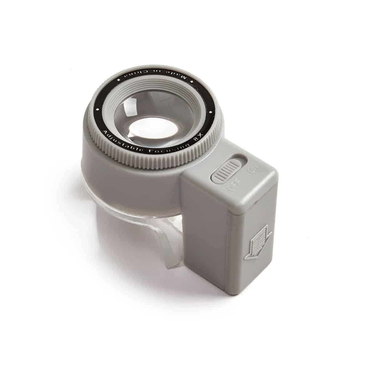 Hands-free Desktop 8X Lighted Magnifier with Stand, Adjustable Focus Cylinder Loupe - Eleroyal Magnifier