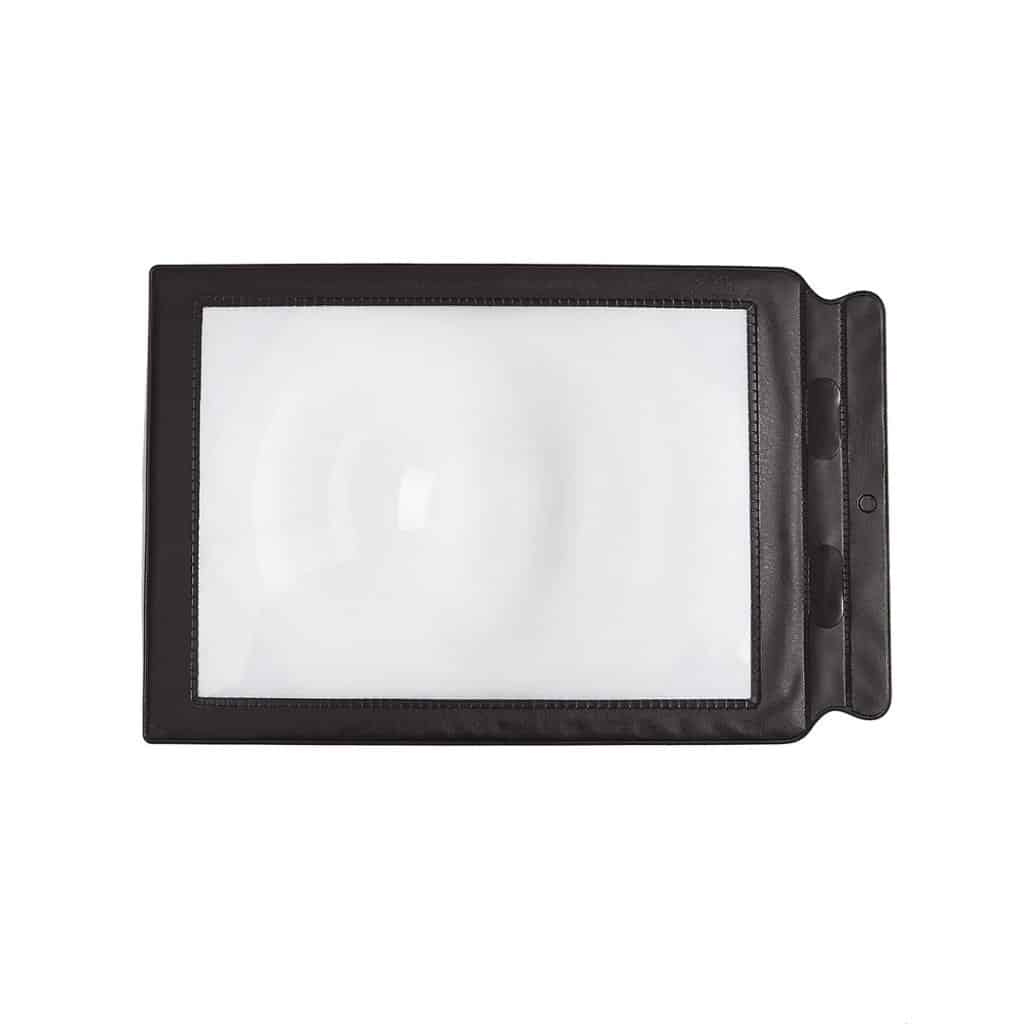 A4 Large Flat Magnifying Sheet with Vinyl Frame, 3X Full Page Reading Aid - Eleroyal Magnifier