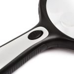 Extra Large 5.3" Handheld LED Magnifying Glass (3X 10X) - Jumbo 135mm Illuminated Reading Lens with 4 LEDs - Eleroyal Magnifier