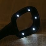 Square Hands-Free Magnifying Glass with Stand (6X) - Illuminated Desktop Magnifier & Counterfeit Detector - Eleroyal Magnifier