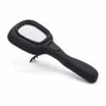 Square Hands-Free Magnifying Glass with Stand (6X) - Illuminated Desktop Magnifier & Counterfeit Detector - Eleroyal Magnifier