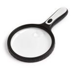 Extra Large 5.3" Handheld LED Magnifying Glass (3X 10X) - Jumbo 135mm Illuminated Reading Lens with 4 LEDs - Eleroyal Magnifier