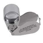 40X Full Metal Folding Pocket Loupe with Dual LED & UV Light, Portable Jewelry Magnifier - Eleroyal Magnifier