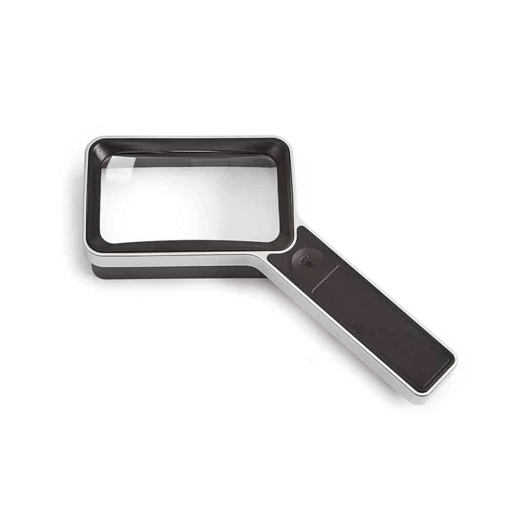 Loupe Rectangulaire Rechargeable avec 6 LEDs Dimmable | Aide à la lecture en basse vision - Loupe Eleroyal