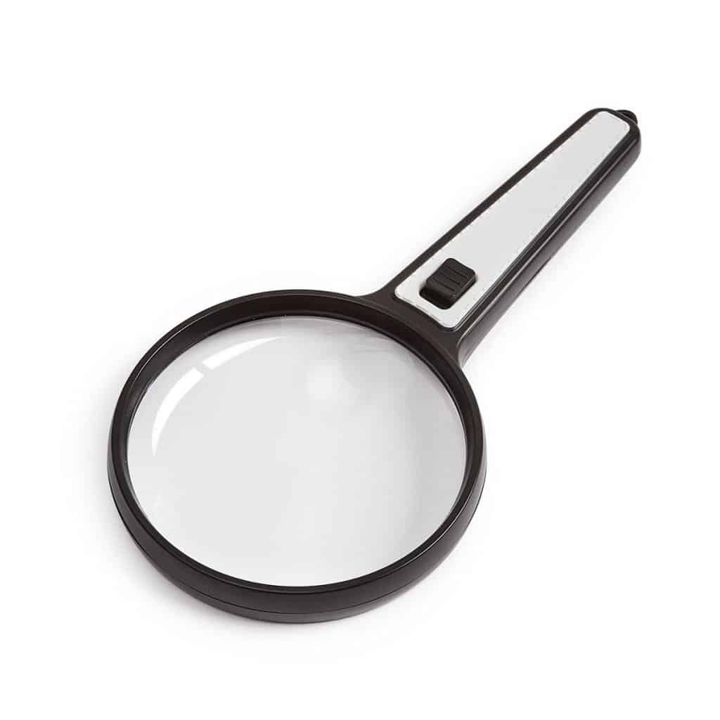 Extra Large 4.33" Round Handheld Magnifier 2.5X/10X with 4 LEDs - Eleroyal Magnifier
