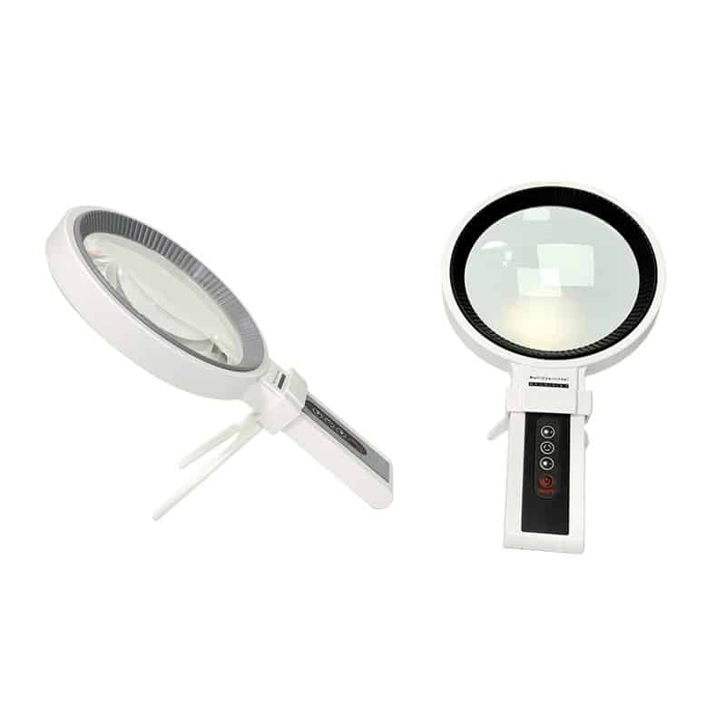 5.4" Extra Large Desktop Magnifier with Fold-out Stand & 34 LEDs for Close Work - Eleroyal Magnifier