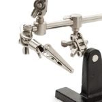 Klassiek helpend derde hand reparatiegereedschap, 4X metalen frame vergrootglas met dubbele krokodillenklemmen - Eleroyal vergrootglas