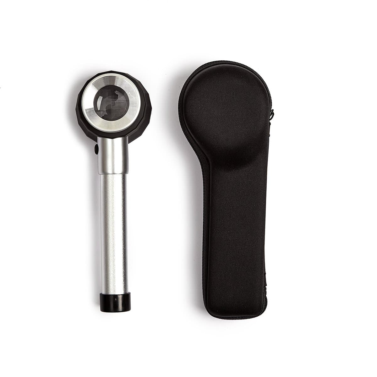 10X handheld metalen loep met schaalverdeling, LED-verlicht K9 glas vergrootglas voor kwaliteitsinspectie - Eleroyal vergrootglas