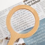 Экологически чистое ручное деревянное увеличительное стекло, 3X натуральное буковое дерево инструмент наблюдения для Монтессори - лупа Eleroyal
