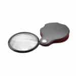 5X Folding Pocket Magnifier with Rotating Protective Leather Sheath | Optical Glass Lens - Eleroyal Magnifier