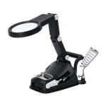 Soldadura LED Lupa Estación con soporte de hierro, 3X/4.5X Lente Dual Manos de ayuda con USB y alimentación por batería - Eleroyal Lupa