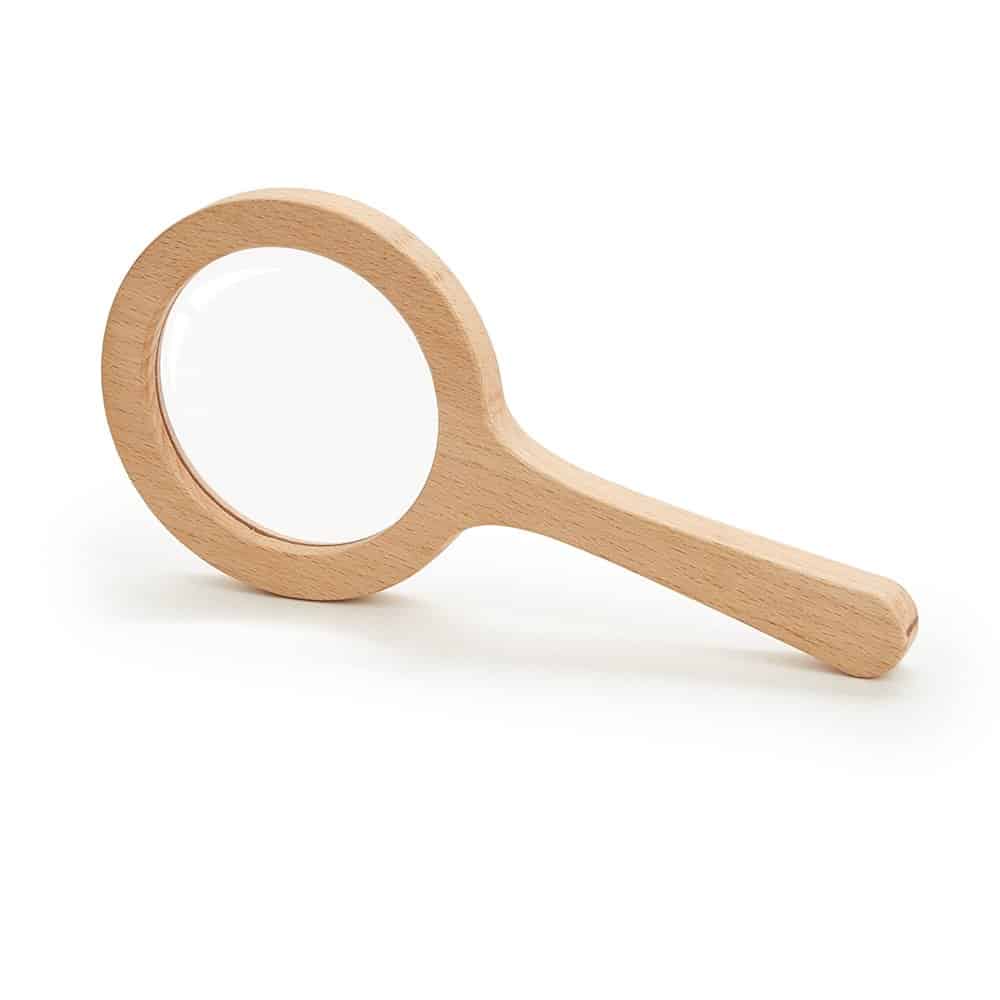 Loupe en bois écologique, outil d'observation 3X en bois de hêtre naturel pour Montessori - Loupe Eleroyal
