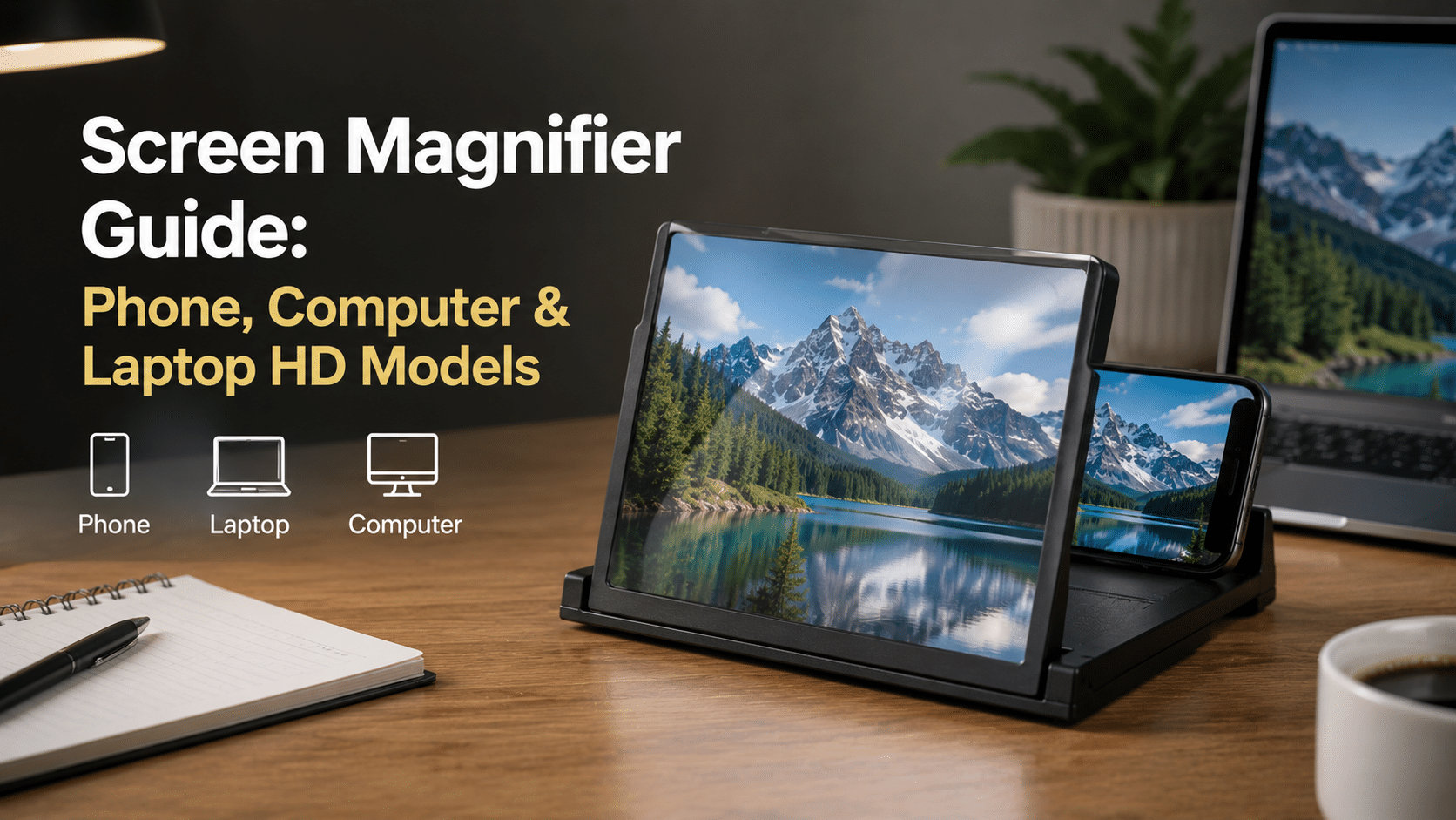 Screen Magnifier Guide: Phone, Computer & Laptop HD Models - Eleroyal Magnifier